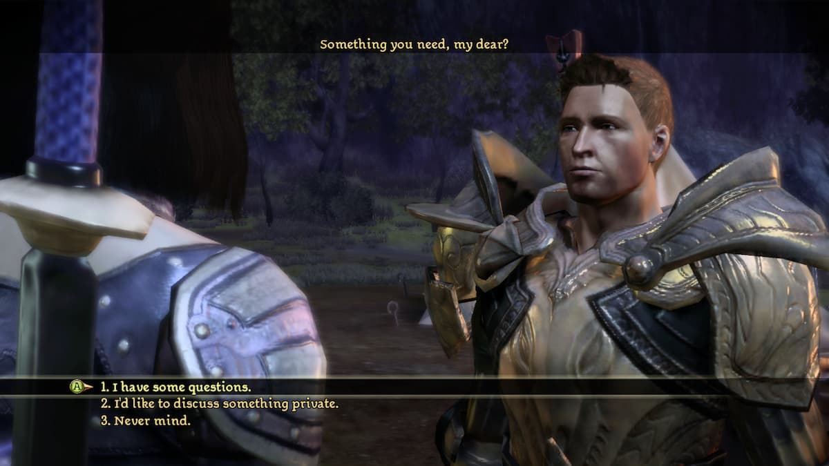 An in game image of Alistair from Dragon Age: Origins