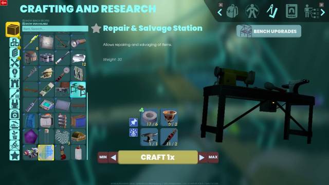 Abiotic Factor Repair and Salvage station recipe