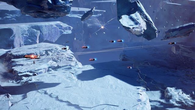 Units flying and fighting in frozen area
