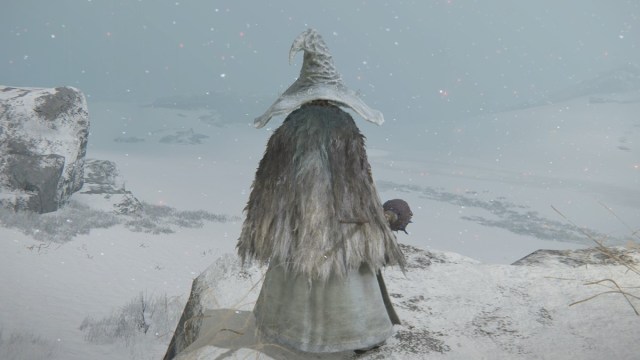 The Frost Mage Armor in Elden Ring, on the Consecrated Snowfield.
