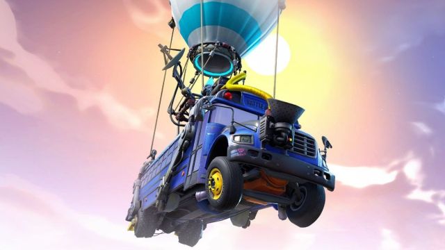 fortnite battle bus flying