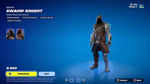 Swamp Knight is available on Fortnite store. Image via Dotesports