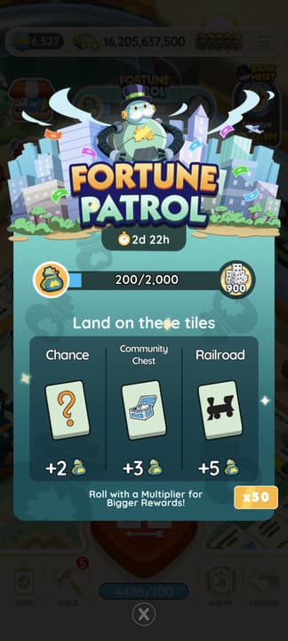 Fortune Patrol Monopoly GO tile points