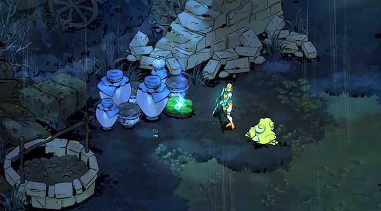 Melinoe is standing next to some Moss in Hades 2