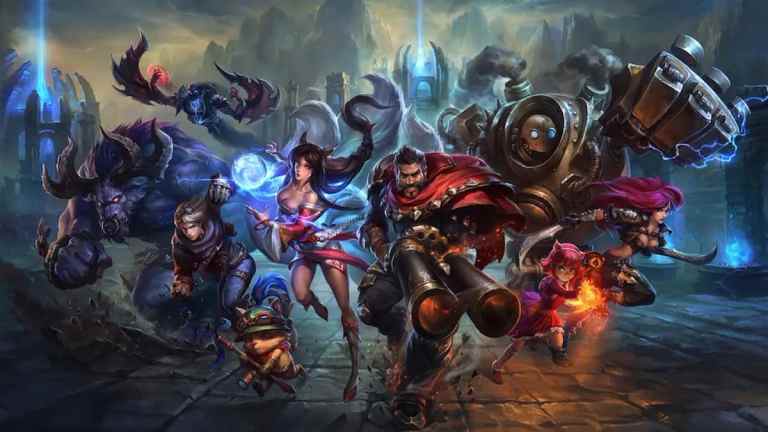 League of Legends generic splash art showing several champions, including Graves, Ahri, Blitzcrank, and more.