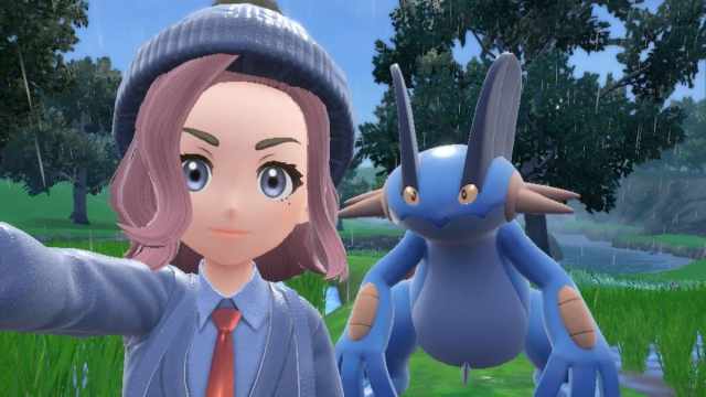 Selfie with Swampert in Pokémon Scarlet and Violet.