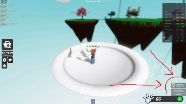 Roblox Slap Battle white plate timer