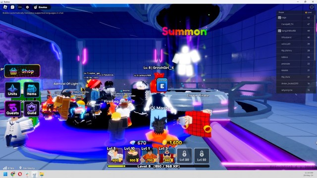 Summoning portal in Anime Defenders Roblox