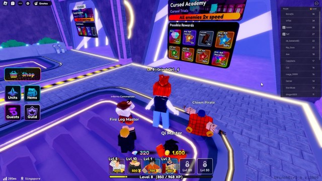 Roblox character is standing in front of a Challenge level