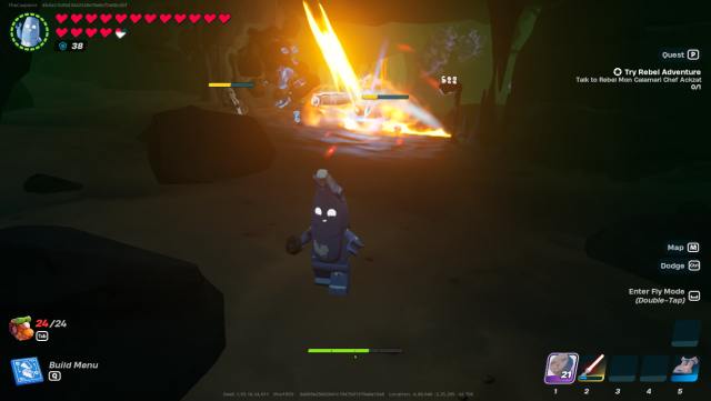 LEGO Fortnite player using Thermal Detonators to demolish Stormtroopers.