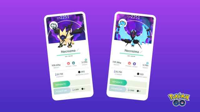 A look at both Necroma fusions and their Pokemon Go summary pages.