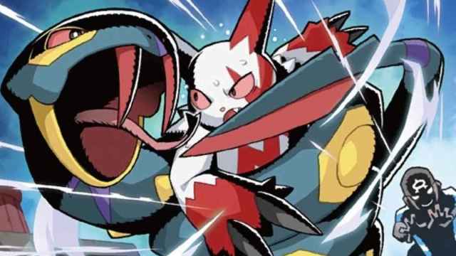 Seviper and Zangoose battling in Pokemon TCG art.