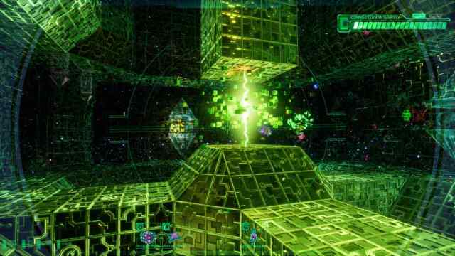 An abandoned Cyberspace with no enemies in System Shock.