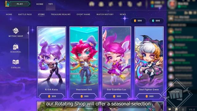 Screenshot of TFT Rotating Shop