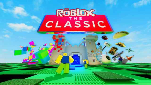 Roblox The Classic event logo.