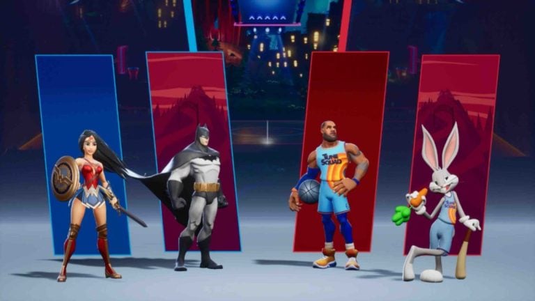 Wonder Woman, batman, bugs bunny and Lebrun James in MultiVersus