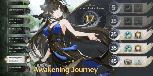 Awakening Journey banner in Wuthering Waves' Event page