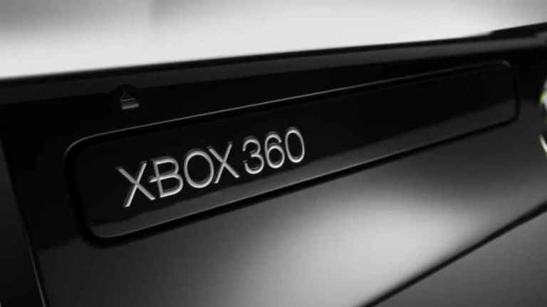 A closeup view of the Xbox 360 Slim.