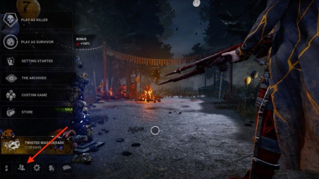 The main menu of Dead by Daylight.