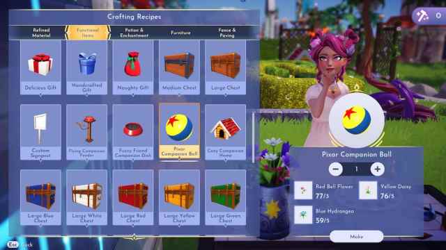 Some craftable critter items in Disney Dreamlight Valley.