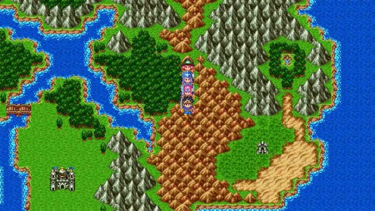 Dragon Quest 3 overworld, showing a few characters.