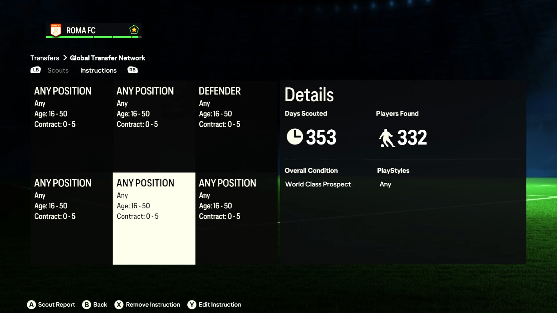 Transfer scout instructions in EA FC 24.