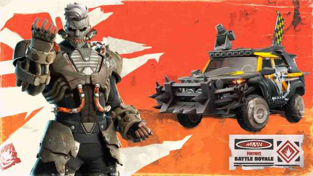 Megalo Don and his vehicle in Fortnite.