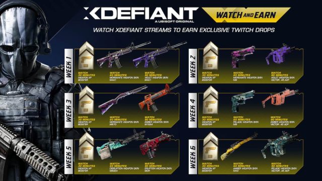 XDefiant Twitch drops list