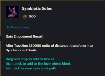 The Symbiotic Soles item in LoL