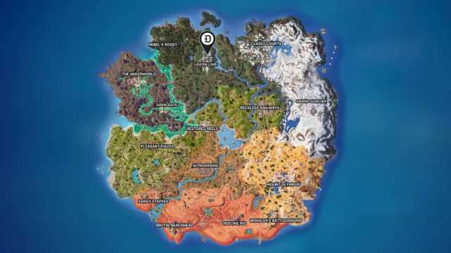 Lavish Lair location marked in Fortnite.