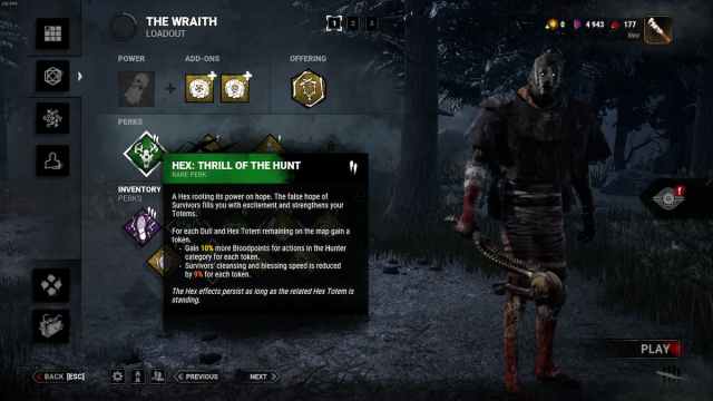The Wraith mid-game perks in Dead by Daylight.