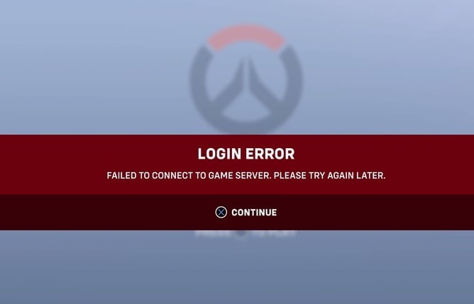 Login error in Overwatch 2.