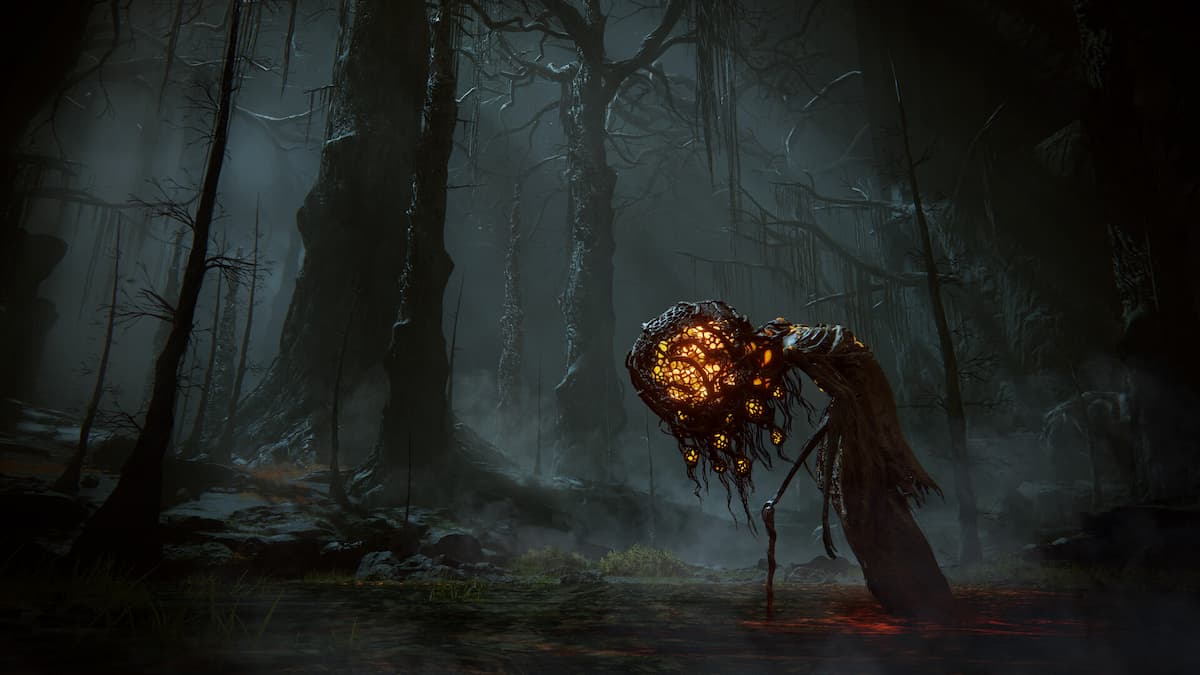A strange creature from the Land of Shadows in Elden Ring: Shadow of the Erdtree.