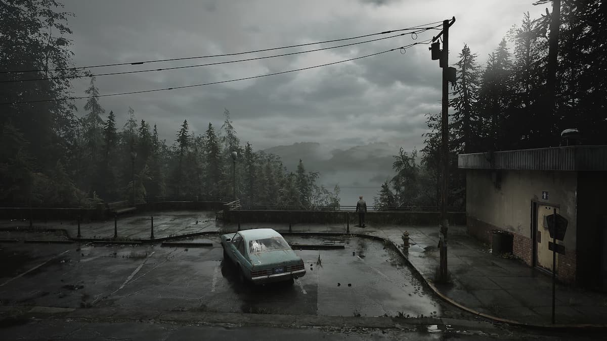 Iconic view of the town of Silent Hill in the Silent Hill 2 Remake.