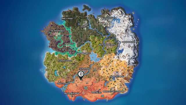 The Wreckmill location marked in Fortnite.