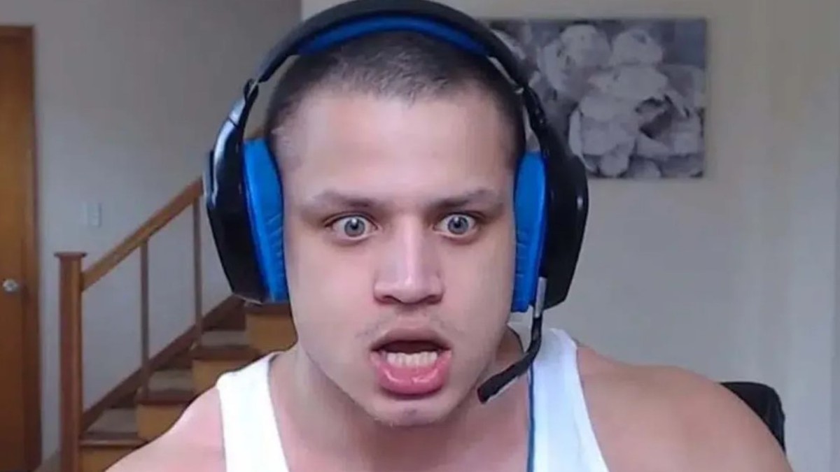 Tyler1 surprised and wearing the Logitech headset