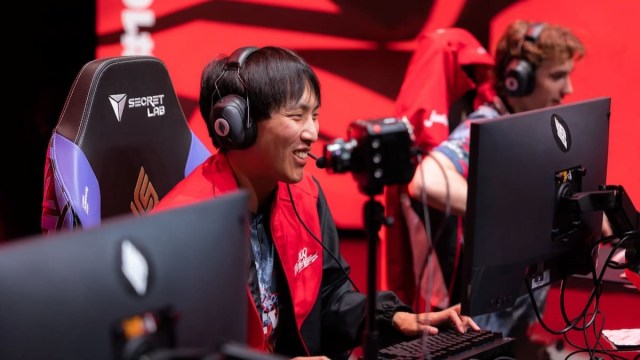 Doublelift smiles after beating FlyQuest in the LCS.