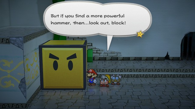A giant yellow block in Paper Mario: The Thousand-Year Door