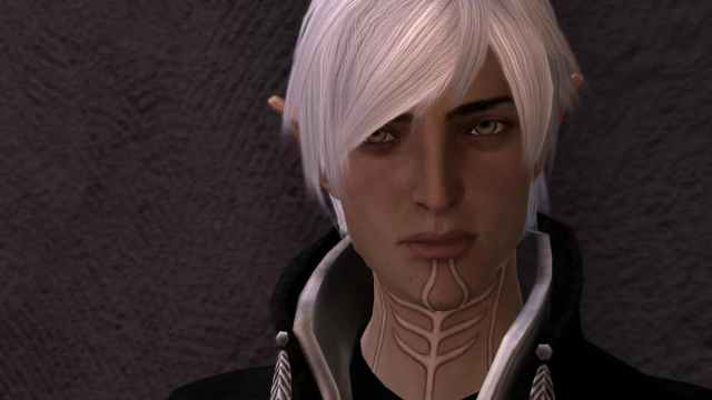 An image of Fenris altered by a mod from Dragon Age II