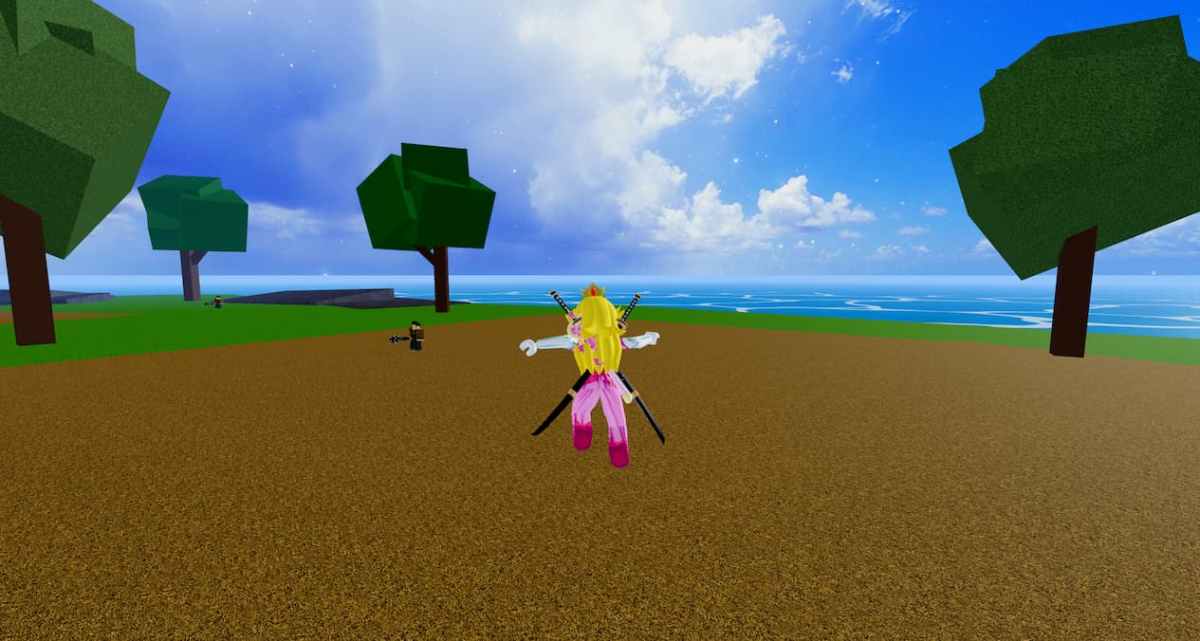 Player is dashing in the air in Blox Fruits