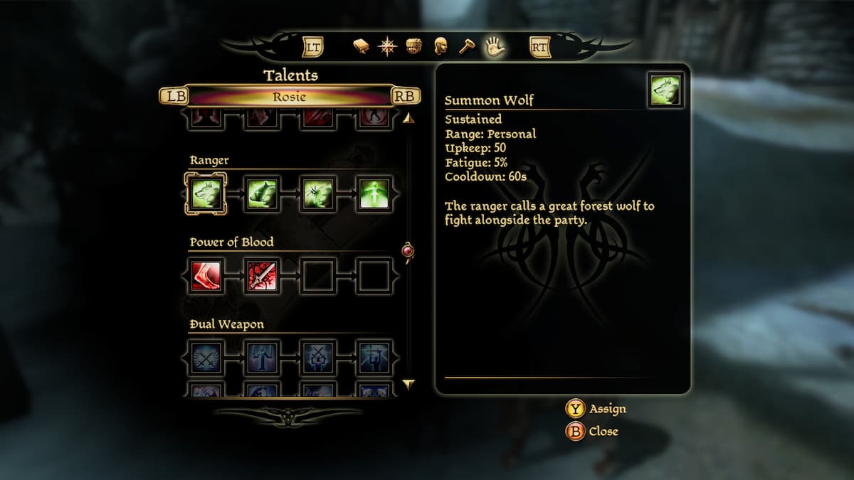 An image of the Rogue skill tree from Dragon Age: Origins
