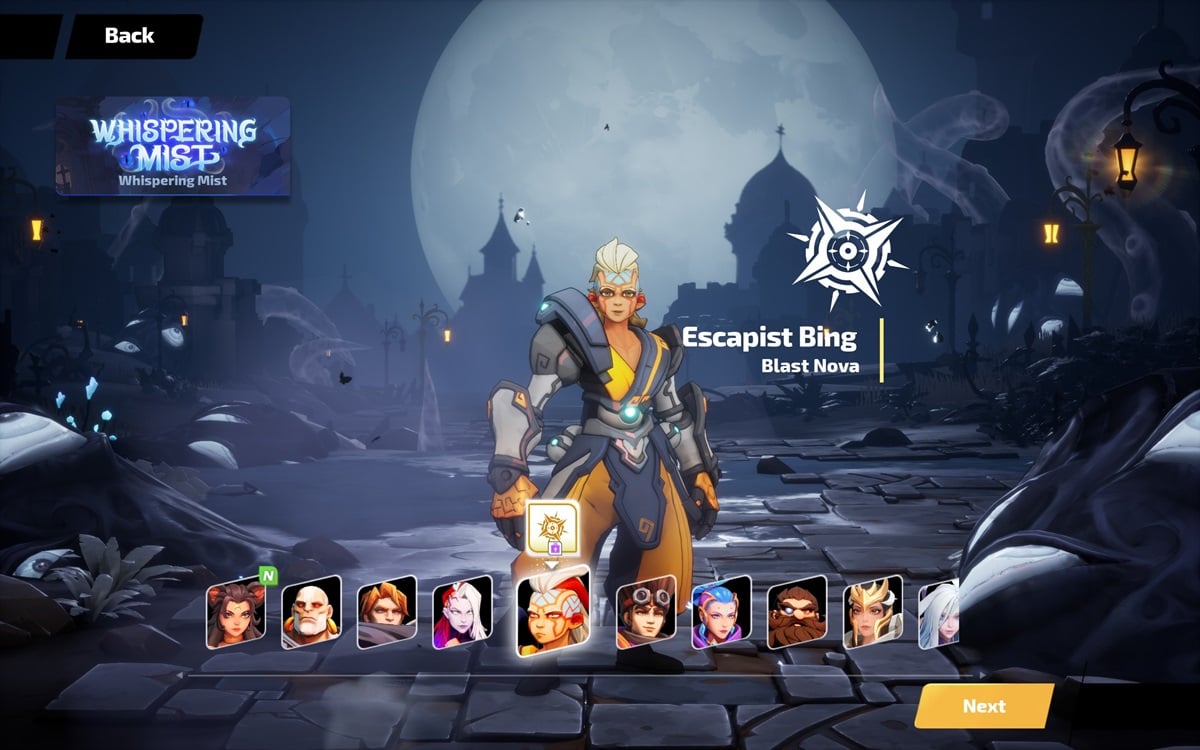 Escapist Bing in the character selection screen of Torchlight Infinite.