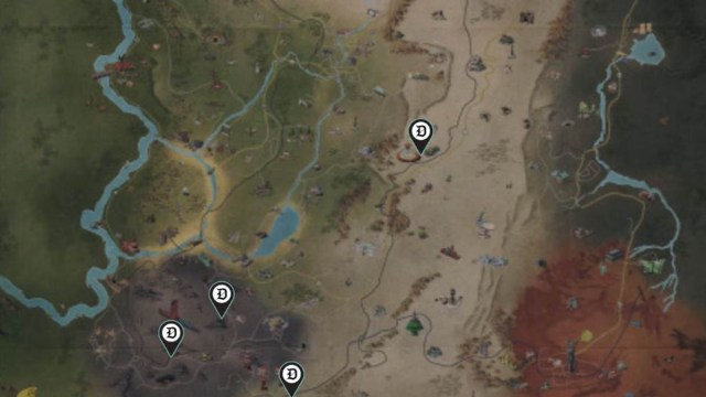 Black Titanium locations marked on Map in Fallout 76