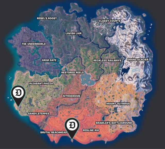 Brite Raider and Rust locations in Fortnite
