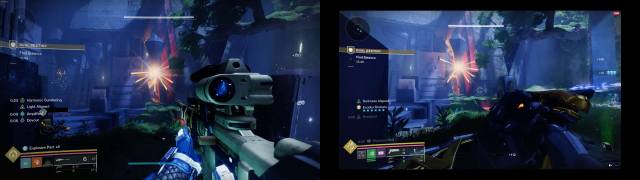 Two side-by-side screenshots of the clock in the Tormentor room in Dual Destiny, showing 2,4, and 5 as the matching points.