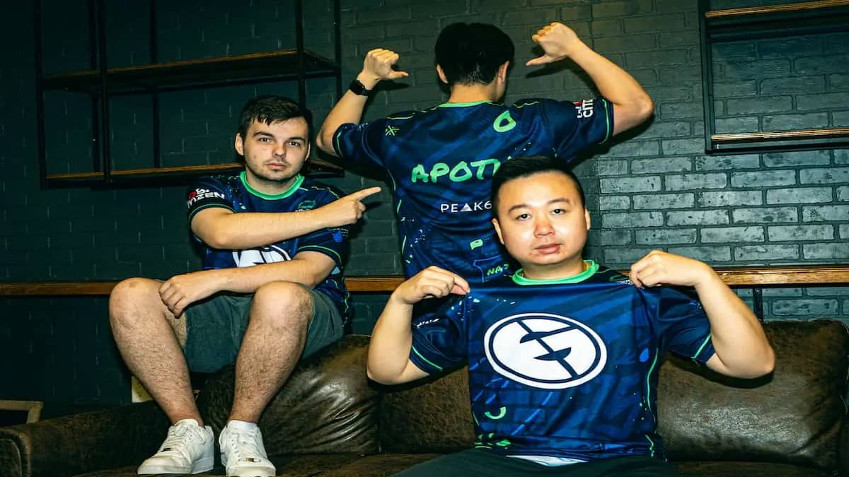 2024 Evil Geniuses players sporting new jersey featuring classic logo.