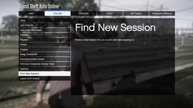 GTA Onlne pause menu