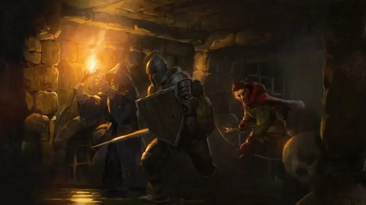 Characters raiding a dungeon in Dark and Darker.