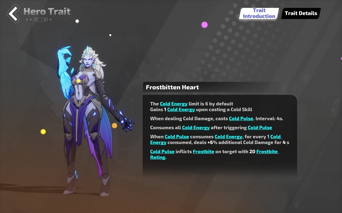 An image of Frostbitten Heart Gemma's description in Torchlight Infinite.