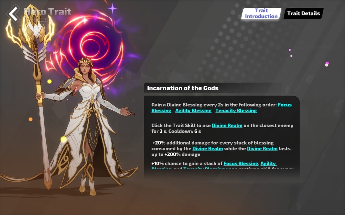 An image of Incarnation of the Gods Thea's description in Torchlight Infinite.